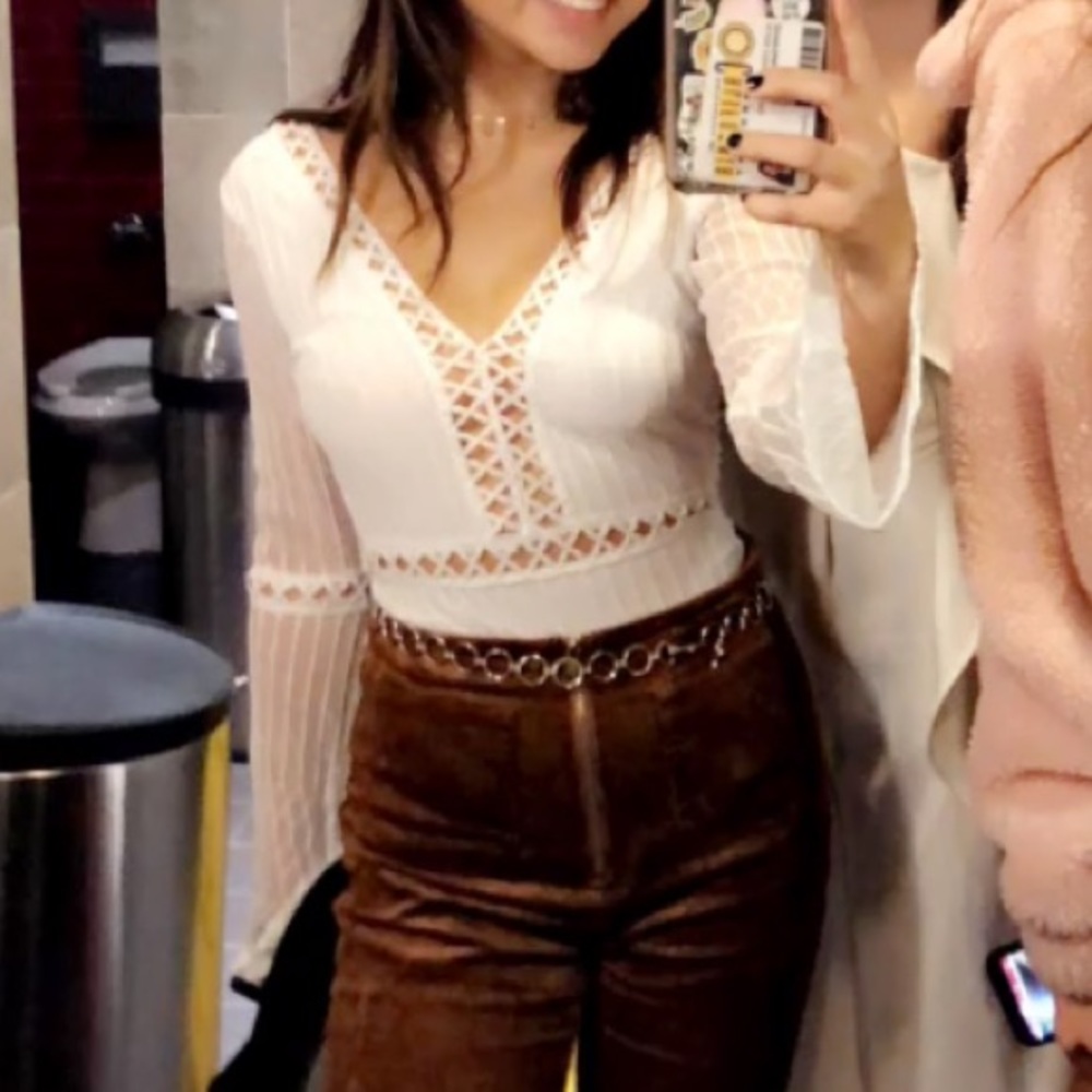 Beautiful mesh blouse body suit